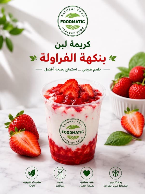 كريمة لبن بنكهة الفراولة
